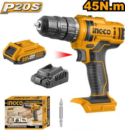 INGCO GSB 185-LI /Driver With 23 pcs bit set, Battery and Fast Charger | Cordless Drill