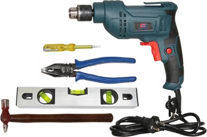 Digital Craft Electric 600w Reversible Drill Machine 10MM,12' Spirit Level,3 Utility Tools Pistol Grip Drill