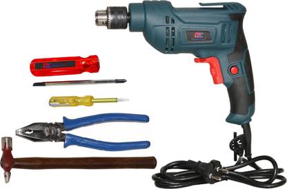 Digital Craft 100% Copper Winding Electric 600w Reversible Drill Machine 10MM,3 Utility Tools,2 IN 1 Screw Driver Pistol Grip Drill