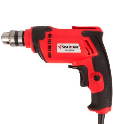 Spartan Spartan 10mm 450W RE Professional Electric Drill Machine Forward / Reverse Function and Variable Speed Switch (Red & Black) SP-10DR Pistol Grip Drill