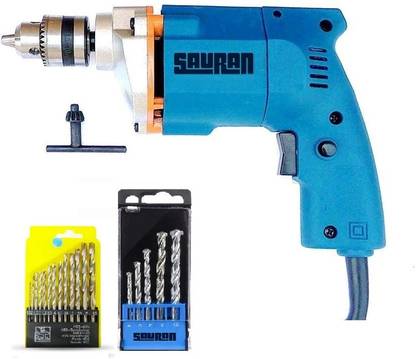 Sauran Bluetec alpha Drill machine with 6 months warranty 10mm Drill With 18pcs Drill Bit Set For Wood,Steel,Walls,Tiles Etc Pistol Grip Drill