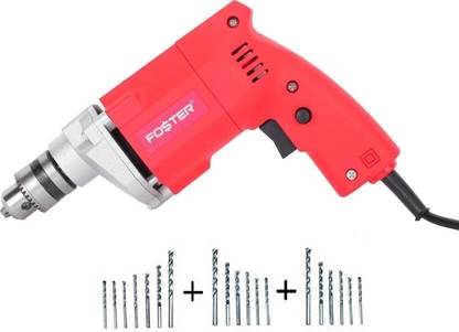 FOSTER FPD-010A Drill Machine with 15 Bits | 2600 RPM ,400W | Made In India | FPD-010A 10mm With 15 High Quality Bits Pistol Grip Drill