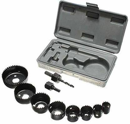 PRATIKPATEL Carbon Steel Metal Alloys Wood Hole Saw Cutting Set Pistol Grip Drill