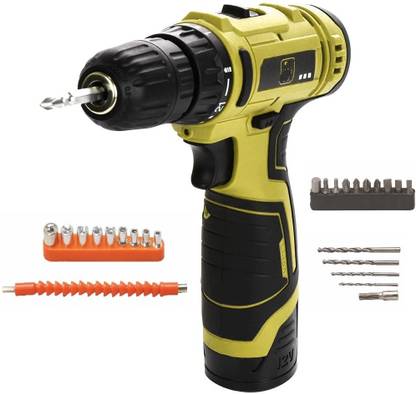SAENTE AUTOPOWER 3/8” Keyless Chuck & Forward/Reverse 12V Cordless drill machine with LED light- 0-1500rpm|10mm Cordless Drill