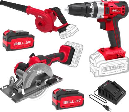 iBELL C9-0724 20V MAX Cordless Impact drill, blower & Circular saw Combo Kit Cordless Drill
