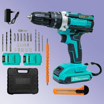 XTOOLS New Blue Drill 21V Heavy-Duty 21V Cordless Drill – 1500 RPM for Pro-Level Projects Cordless Drill