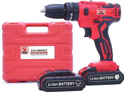 Damier CORDLESS DRILL 21V 21V -1.5 AH|Max Torque : 45 N.M|1350 RPM||impact Drill with 2 Batteries Cordless Drill
