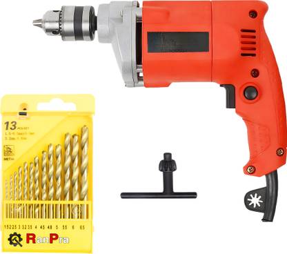 RanPra 10mm ELECTRIC DRILL MACHINE WITH 13PCS DRILL BIT Angle Drill