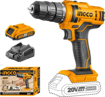 INGCO Lithium-Ion with 1pcs 1.5Ah Battery 20V Cordless Drill