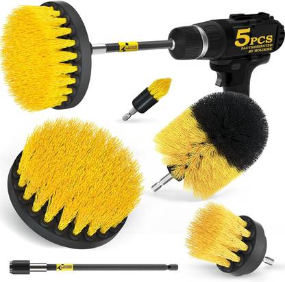 Holikme 4 Pack All Purpose Power Scrubber Drill Brush Kit with Extended Long Attachment Cordless Drill