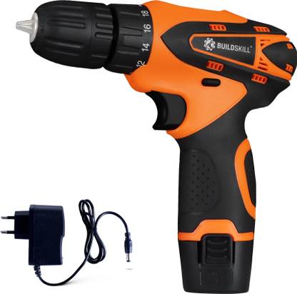 BUILDSKILL 12V Li-ion Cordless Drill with Reversible Function BDLI2K2 Pistol Grip Drill