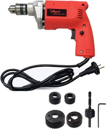 Hillgrove HGCM1105M3 500W Power Drill Machine with 6Pcs Wood Working Hole Saw Drill Bits for Making Holes in Metal/Wood/Concrete Pistol Grip Drill NMD114 Pistol Grip Drill