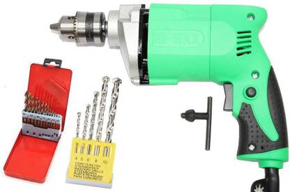 Digital Craft MHEAVY DUTY 10MM POWERFUL HI MAX DRILL MACHINE WITH 18 PCS DRILL BIT SET Pistol Grip Drill