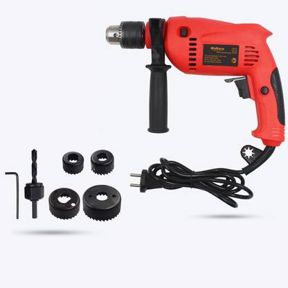 Walkers All Purpose Drill Machine with Wood Working Hole Saw Bits for Making Holes in Metal/Wood/Concrete with Reverse Rotaion and Variable Speed WKCB175M1 Pistol Grip Drill