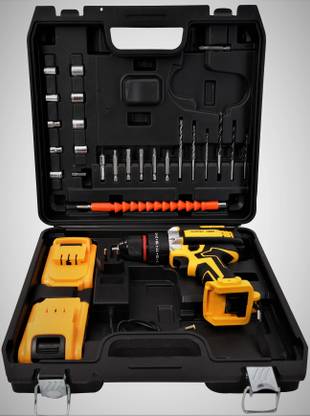 FERVIK 21V Cordless Drill Machine | 10mm Keyless Metal Chuck | 2-Speed Power Tool F-2 METAL DRILL Cordless Drill