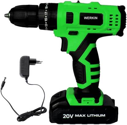XDLB WERKIN 20V Cordless Drill Machine with Impact Lightweight Drill Machines Built-in LED Battery Drill Machine Magnetic Drill