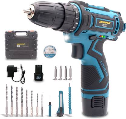 Tomahawk TDS-9150-Drill Set-12V Cordless Screwdriver and Drill Set - 25pcs, Two-Speed Cordless Drill