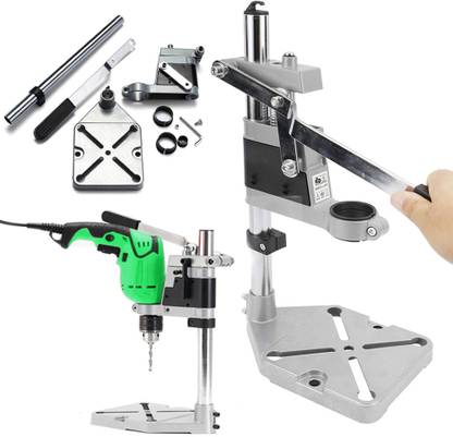 MLD Aluminum Drill Stand for Hand Drill Press Stand Adjustable Bench Drill Press GAL-124 Hand Drill Stand Workbench Repair Tool Without Drilling machine & Vise Angle Drill
