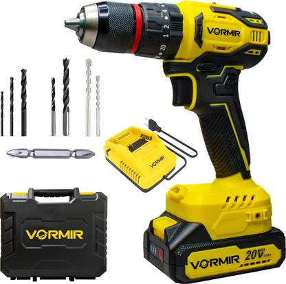 iBELL VORMIR VR BD21-45 Cordless Impact Drill Brushless, 20V Max, 13mm Keyless Chuck, Dual Speed 0-450 / 0-1450 RPM, 45Nm Torque, 2.0Ah Battery, Charger & BMC Box Cordless Drill
