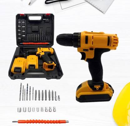 A K DIAMOND 24v-drill Cordless Drll x2-24V Battery Operated with 2 Speed and 25pc Accessories Cordless Drill