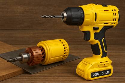 XDLB 20V 2.0Ah 13 mm Cordless Brushed Drill Machine Driver With 2 Batteries , 2 Speed Gearbox Pistol Grip Drill