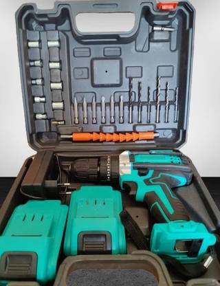 RMGS CORDLESS DRILL 21 V l MACHINE KIT I Cordless Drill 21V 2Battery with 2 Speed and 24pc Accessories Cordless Drill 10 mm Chuck Size Cordless Drill