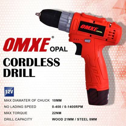 OMXE Opal V cordless with two speed & quick change battery chuck Pistol Grip Drill Cordless Drill