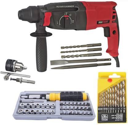 Inditrust 6 MONTHS WARRANTY 100% Copper Winding 26MM Rotary Hammer Drill Machine 900W Combo Offer Pistol Grip Drill