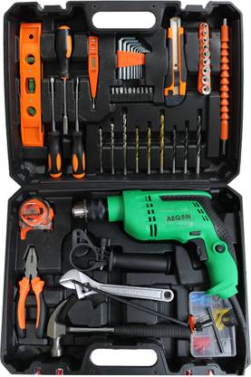 AEGON ADM13 Pro Drill Machine Kit | 13mm Impact Drill, 800W, 1300Rpm | Power & Hand Tool Kit