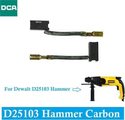 SINAL Carbon Brush Set (DCA Make) For DEWALT Hammer Model D25103 (CR150) Power & Hand Tool Kit