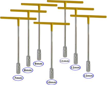 Inditrust new 7 Pcs Hex T-Socket wrench (7, 8, 9, 10, 11, 12 & 13)mm Set Hand Tool Kit