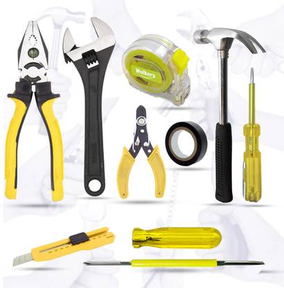 Walkers Hand Tool Kit Combo of 9Pcs for Industrial and Home Purpose Hand Tool Kit