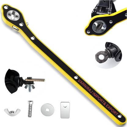 Skindora Labor Saving Hand Car Jack Wrench/Wrench/Jack Ratchet Wrench Long Handle for Scissor Jack, Positive and Reversal Knob Design Single Sided Socket Wrench