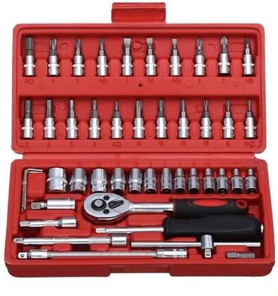 ZYRIAN 46 in 1 Pcs Tool Kit & Screwdriver and Socket Set - Multi Purpose Combination Hand Tool Kit