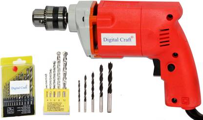 Digital Craft 10Mm Attractive Powerful Heavy Duty Electric Drill Machine 10 mm Drill Machine With 23Pc Drill Bit Set Wood, Metal, Concrete Bits Power & Hand Tool Kit