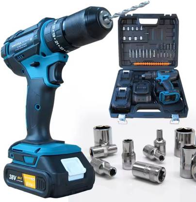 Around Professional Impact Drill Tool kit Forward/Reverse Rotation, 48V Cordless Power Impact Wrench Kit Cordless Screwdriver Drill Machine Cordless Drill