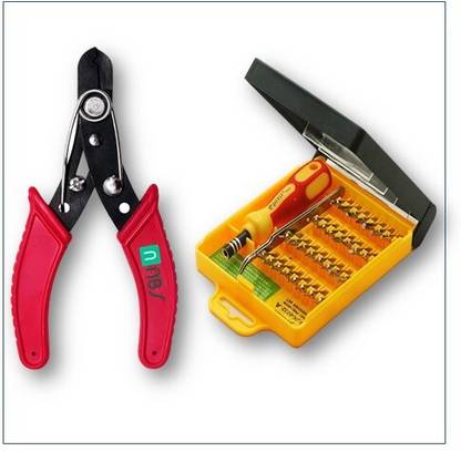 NBS NBS Wire Cutter and 32 Pieces Screwdriver Kit (Torx, Flat, Philips) Hand Tool Kit