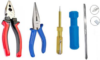 Red Champion Red plas With Nose plier And Electric tester , 2in1 Screwdriver Power & Hand Tool Kit