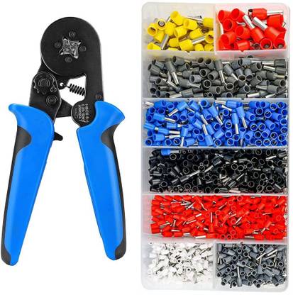 HASTHIP Ferrule Crimping Tool Kit, Self-Adjusting Square Wire Crimper Plier for AWG23-7 Hand Tool Kit