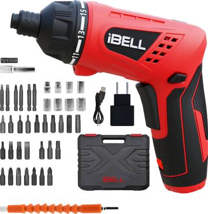 iBELL Cordless Rechargeable Electric Screwdriver MS06-16, 3.6V Power & Hand Tool Kit