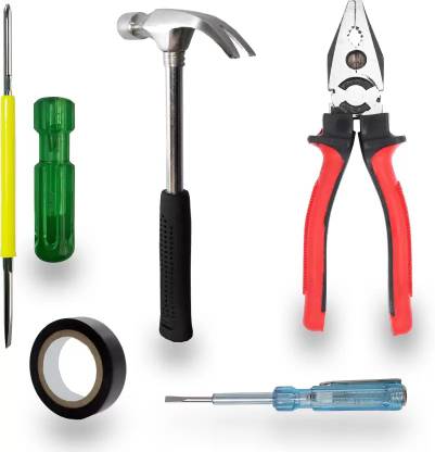 Tools Titan 2in1 Screw driver with Tester Hand Hammer Tape and Plier Hand Tool Kit Power & Hand Tool Kit