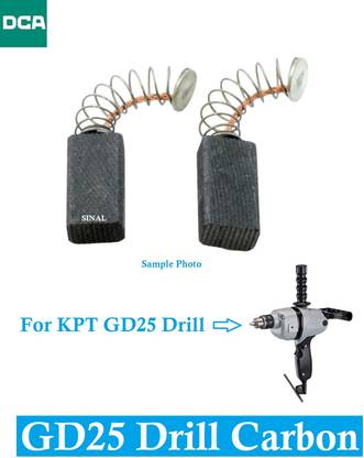 SINAL Carbon Brush Set (DCA Make) For KPT Drill Model GD25 (CR128) Power & Hand Tool Kit