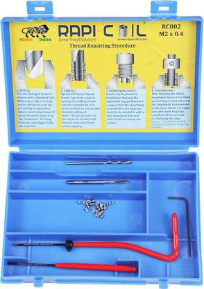 Rapi-Coil Thread Repair Kit M2 X 0.4 with Stainless Steel Helicoil Inserts Power & Hand Tool Kit