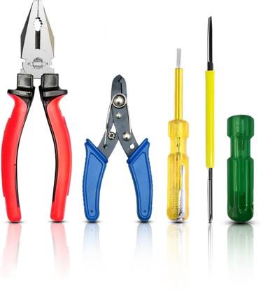 PTM | wire cutter | combination plier 8inch | tester | screwdriver 4inch| Hand Tool Kit