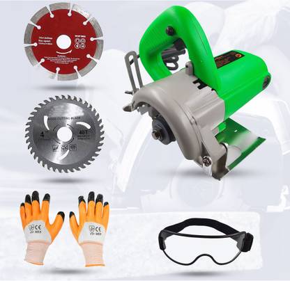 Hillgrove HGCM79M2 Tile Cutting Machine with Wood/Tile Cutting Wheels, Safety Googles Power & Hand Tool Kit