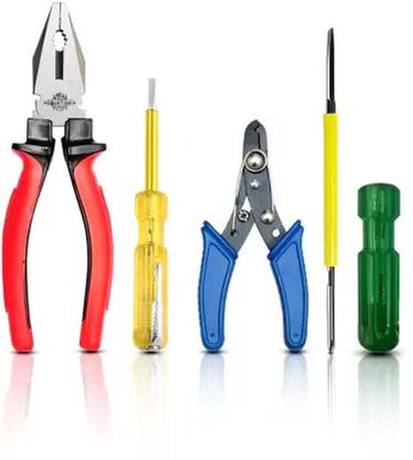 Kshivi 8"inch Lineman Pilash Plier with Wire Cutter,Line Tester, 2in1 Screwdriver Hand Tool Kit