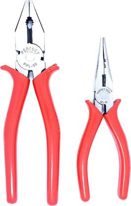 PERFECT TECH Combo 2 pcs Combination Cutting Plier 8 Inch | 6 Inch Long Nose Plier Hand Tool Kit