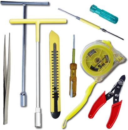 Jiya L573 TOOLS -MEASUREMENT TAPE 5M I T SPANNER I GOTI I TESTER I TWEEZER ETC. Hand Tool Kit