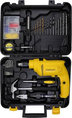 STANLEY SDH550KP-IN 550W DIY 10mm Single Speed Hammer Drill and Power & Hand Tool Kit