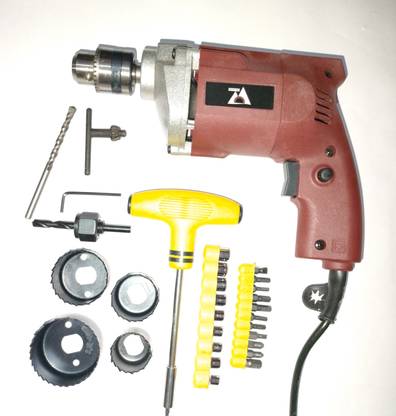 Flymoon Drill Bit set & 6 Pcs Flat Drill Bits for Cutting Round Wood, Cutter & T BAR SET Pistol Grip Drill